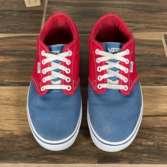 Vans Atwood Mens Size 8.5 Shoes Blue Red Canvas Low Top Lace Up Skate Sneakers main image 4